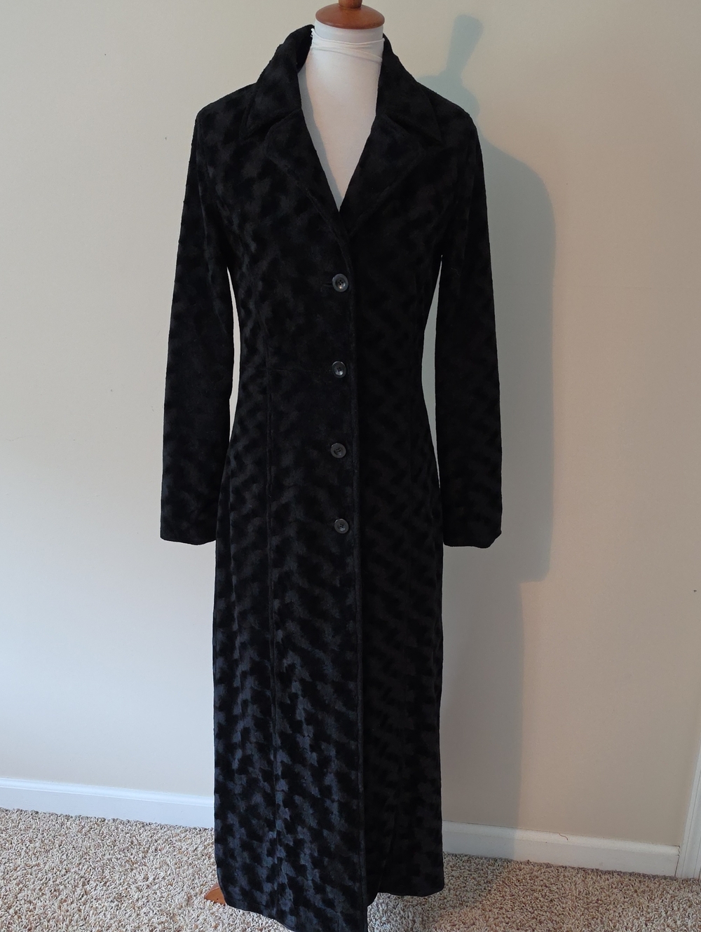 New York Company Vintage Elegant Black Long Coat Jacket